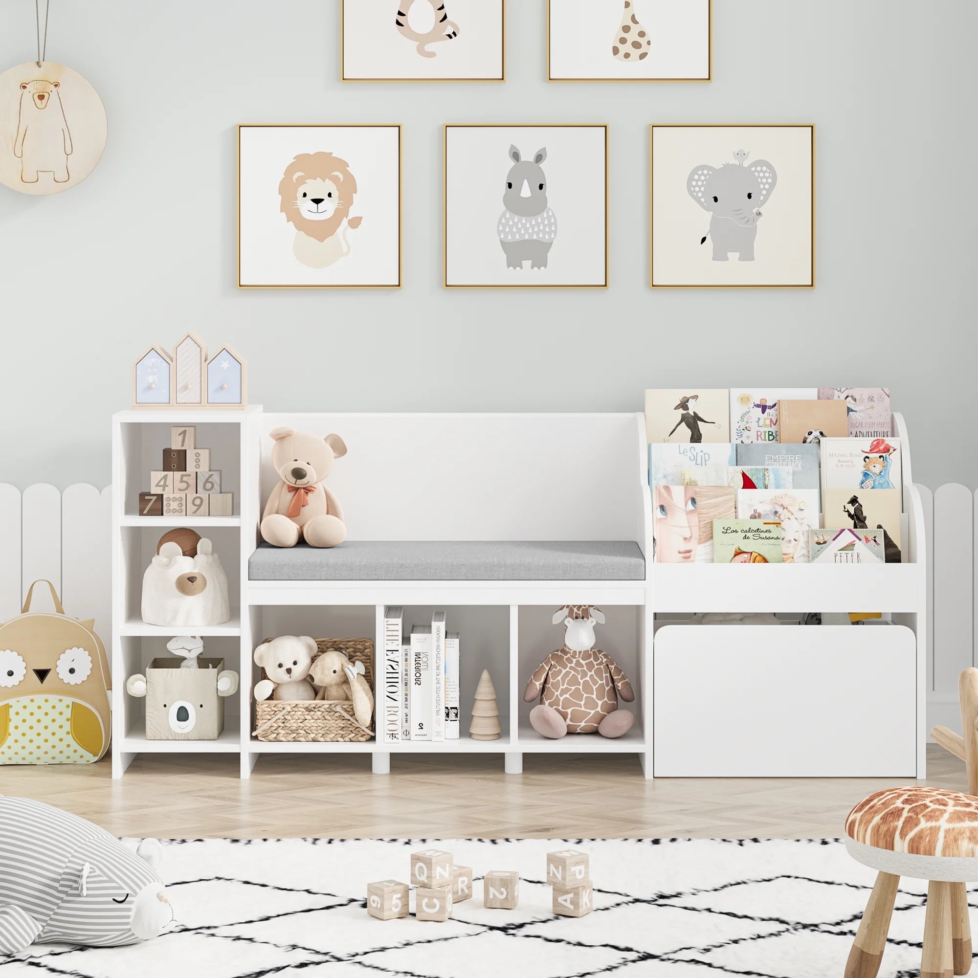 Kids Bookshelf with Reading Nook